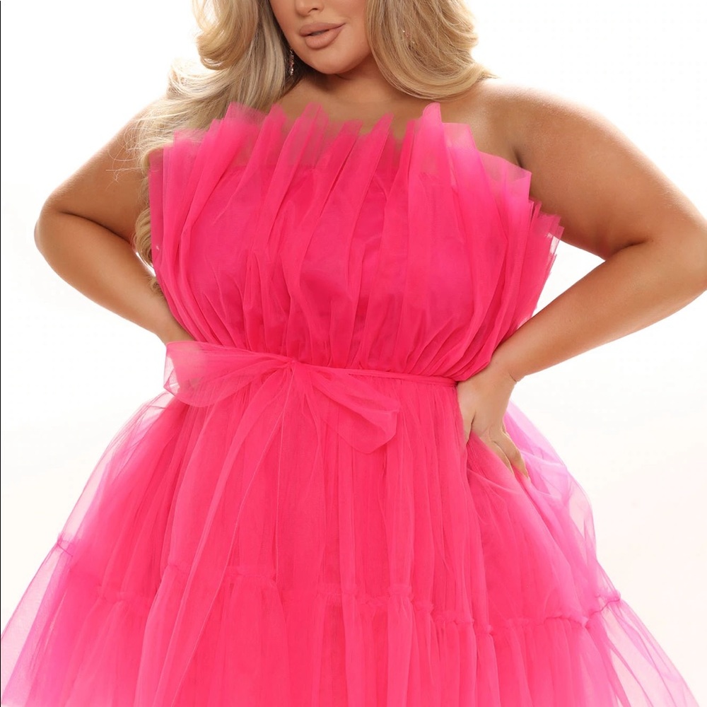 Fashionnova Exclusive Tulle Mini Dress- Hot Pink